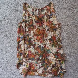 Gorgeous Topshop Silk Rainbow Paint Swirl Top